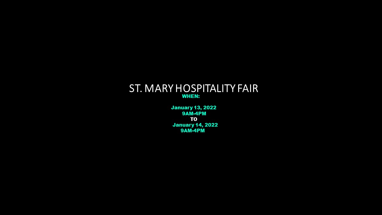 ST. MARY HOSPITALITY FAIR